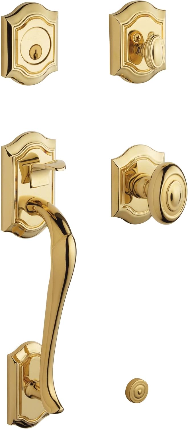 Baldwin Baldwin 85327003ENTR Bethpage Sectional Trim Handleset with Bethpage Knob Lifetime Polished Brass 