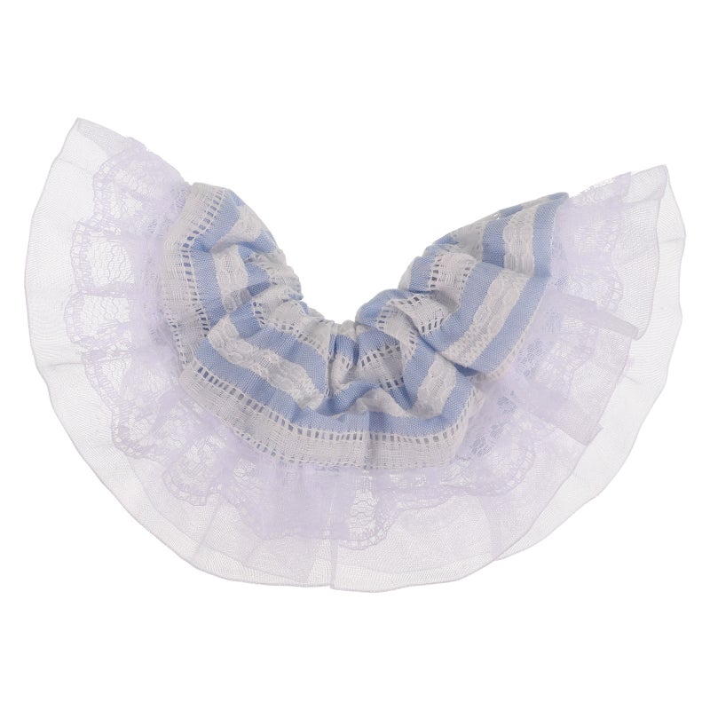 2pcs Striped Lace Hair Scrunchies For Women Supple Hair Accessories Korean Fashion Hair Band Elastic Hair Ties For Ponytails Cute And Versatile Hair Decoration - Image 3