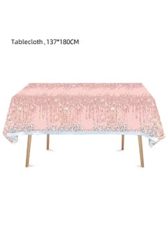 Arabest Pink Lotus Diamond Birthday Party Tableware Set Tablecloth 1p-Pink Diamond Birthday 