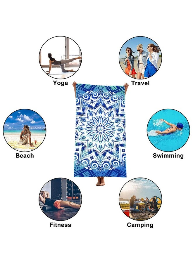 ZAFRA 140x70cm Premium Microfiber Beach Towel, Quick Dry & Sand Resistant Lightweight Swim Towel For Adults Kids, Ultra-Soft Oversized Yoga Travel Towel With Vibrant Patterns - Beach Towel  - Image 5