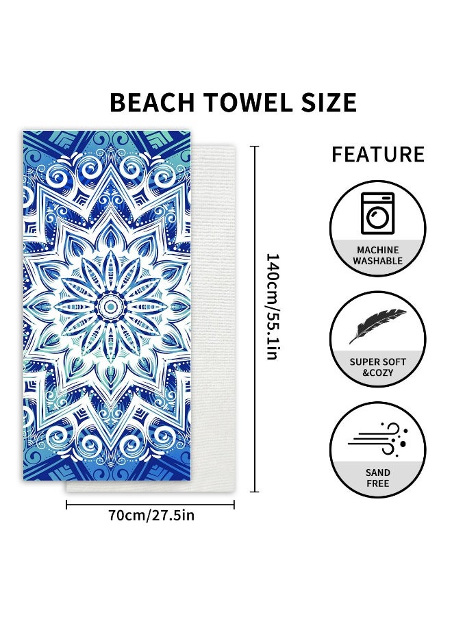 ZAFRA 140x70cm Premium Microfiber Beach Towel, Quick Dry & Sand Resistant Lightweight Swim Towel For Adults Kids, Ultra-Soft Oversized Yoga Travel Towel With Vibrant Patterns - Beach Towel  - Image 4