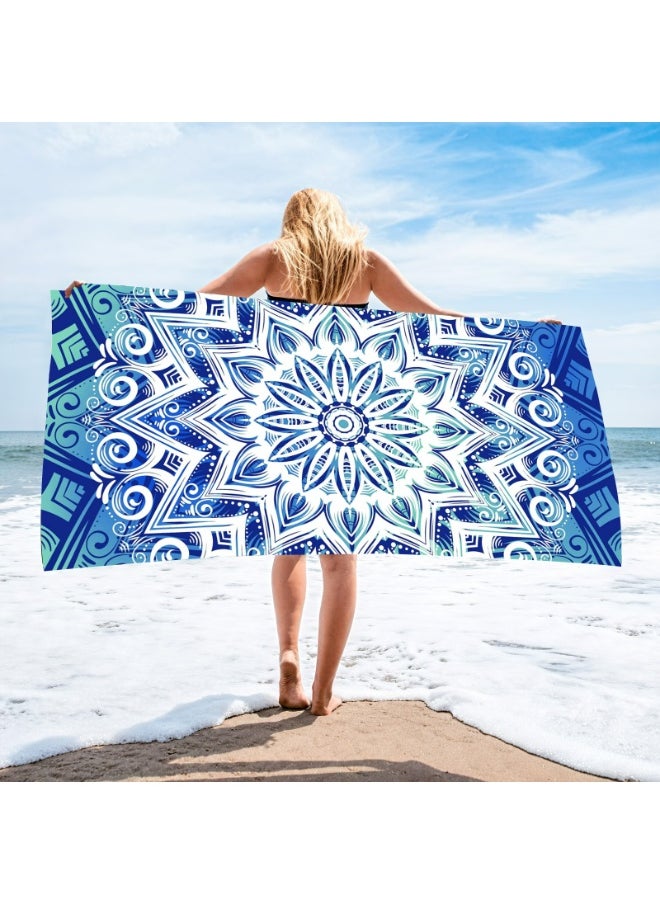 ZAFRA 140x70cm Premium Microfiber Beach Towel, Quick Dry & Sand Resistant Lightweight Swim Towel For Adults Kids, Ultra-Soft Oversized Yoga Travel Towel With Vibrant Patterns - Beach Towel  - Image 2