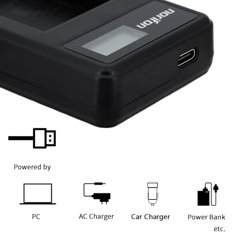 Norifon NP-BD1 LCD USB Charger for Sony Cyber-Shot DSC-P100, DSC-P120, DSC-P150, DSC-P200, DSC-T5, DSC-T50, DSC-T500, DSC-T70, DSC-T700, DSC-T75, DSC-T77, DSC-T9, DSC-TX1 Camera and More - Image 2