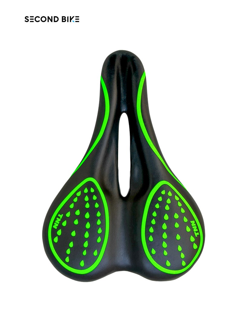 SIRUS - Russian bicycle seat, black*green - Image 1