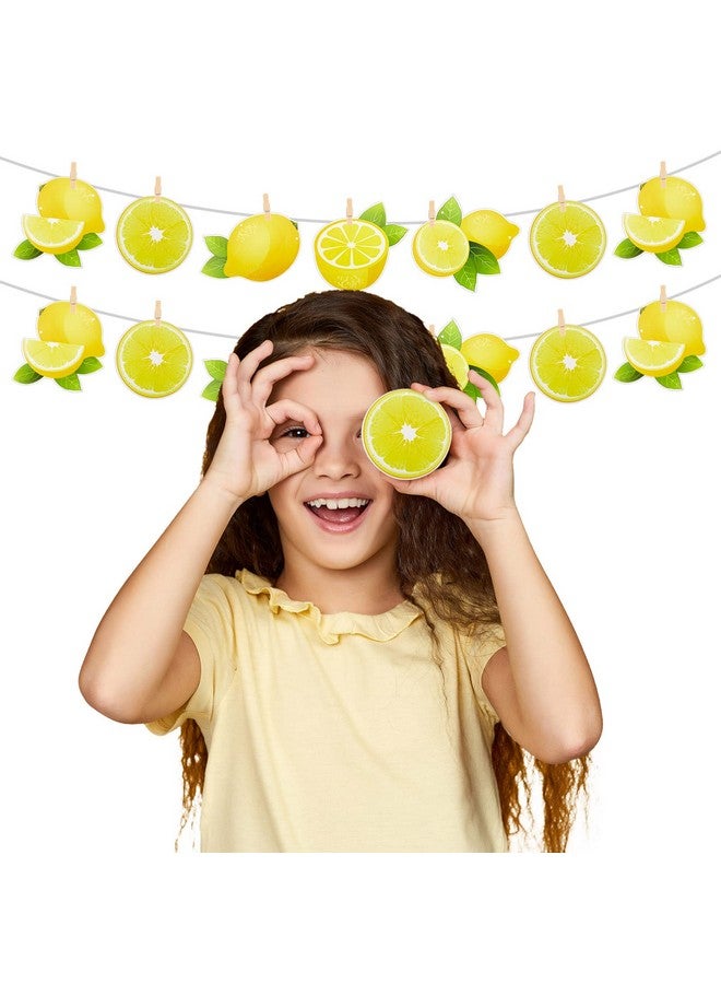 Lewtemi Lewtemi 4 Pcs Lemon Banner Citrus Lemonade Party Sign Lemon Party Decorations Yellow Lime Birthday Decorations for Boy Girl Baby Kids DIY First Bday Bridal Kitchen Shower Theme Decor  - Image 3