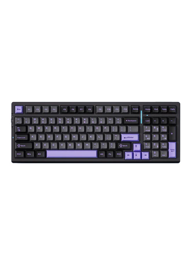 G98 Pro Black Purple Wireless Tri-Mode Custom Mechanical Gaming Keyboard, 98% Layout, Flame Orange Switch, Gasket Mount, Hot-Swappable, PBT Double-Shot Keycaps, PVD Mirror Finish Backplate, 8000mAh Battery, 1ms Ultra-Low Latency, 2.4GHz/BT/Wired Connectivity, PC Flex-Cut Plate, Per-Key Flex-Cut PCB (South Facing), N-Key Rollover, Internal Foam Dampening, HUB Support, Compatible with Windows/MacOS/Linux | MC-G98S-3