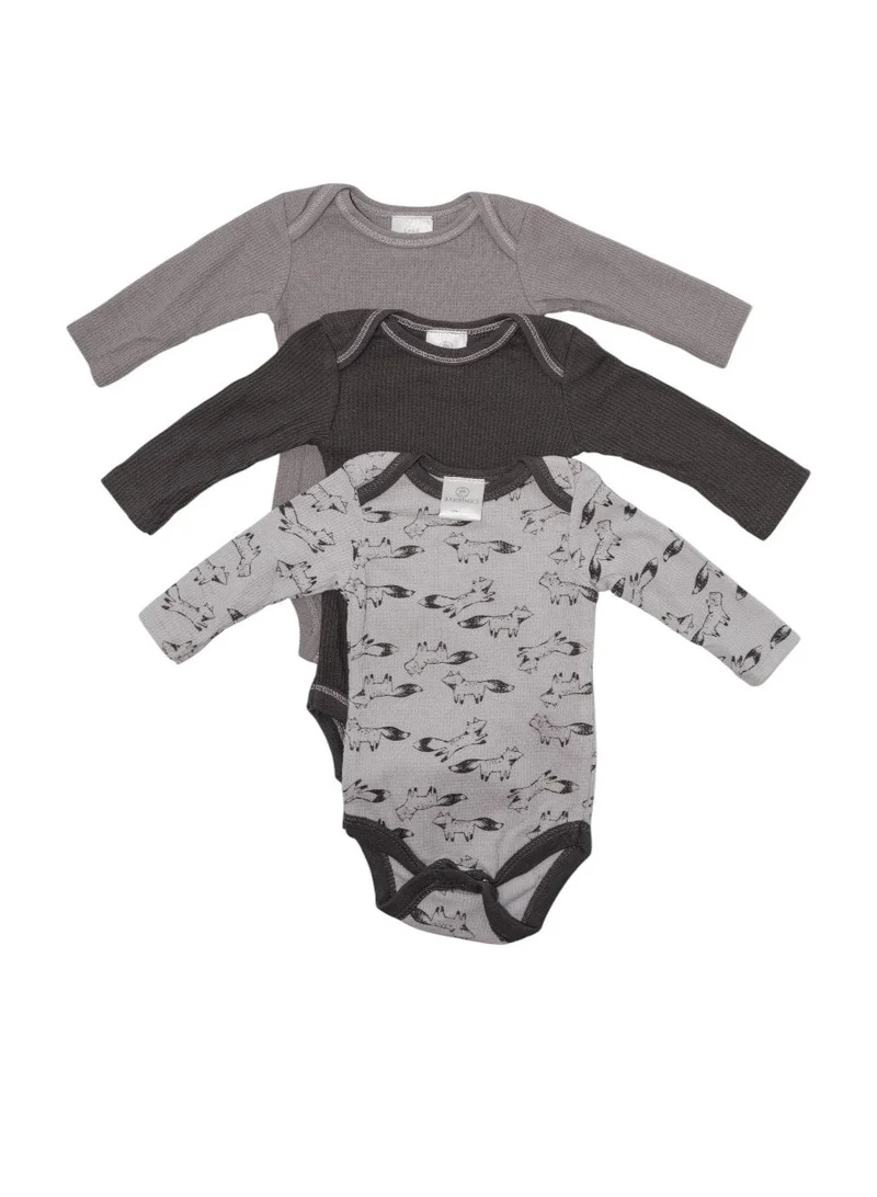 Bambimici Bambimici 3-Pack Animal Print Long Sleeve Bodysuit