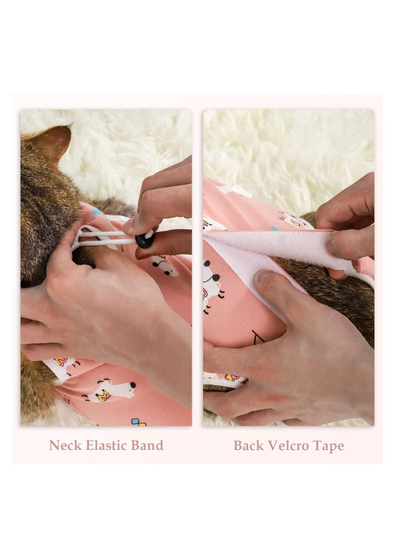 Excefore Cat Recovery Suit, 2Pcs Breathable Cat Surgery Recovery Suit Female, for Abdominal Wound Protector, Anti Licking After Surgery, Cat Spay Recovery Suit Female Abdominal Wounds - Image 3