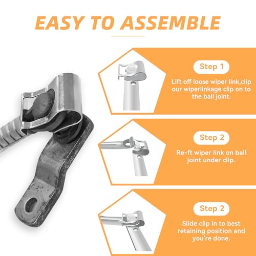 Tioollev 2PCS Car Windscreen Wiper Linkage Clips,Windshield Wiper Transmission,Car Accessories Wiper Linkage Bushings,Auto Windscreen Wiper Motor Linkage Repair Clip Kit (2PCS) - Image 5
