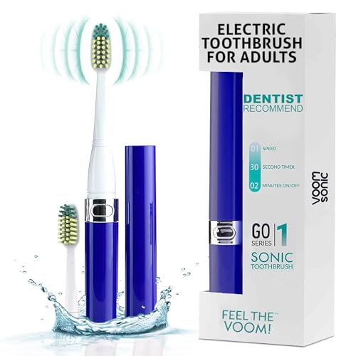 Voom Sonic Go 1 Series Travel Electric Toothbrush | Travel Toothbrushes - Battery Operated Toothbrush for Adults & Kids, Dentist Recommended Toothbrush, Portable w/ 2 Minute Timer (Royal Blue) - Image 1