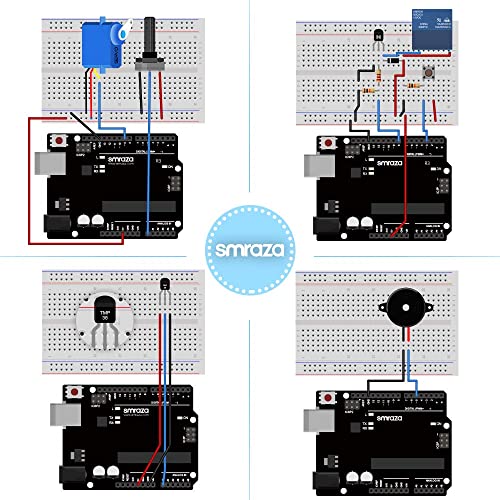 Smraza Ultimate Starter Kit with Tutorial, Breadboard Holder, Jumper Wires, Resistors, DC Motor Compatible with Arduino R3 Project Compatible with Mega 2560 Compatible with Nano - Image 4