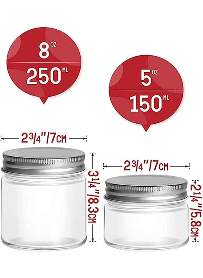 Star Cook Jar with Airtight Lid Metal Plain 150ml Clear Airtight Glass Canning Jars with Wide Mouth for Spices Jam Honey Jelly Pack of 12 150ml - Image 2