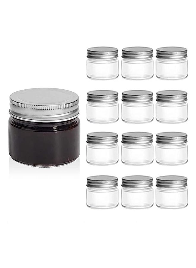 Star Cook Jar with Airtight Lid Metal Plain 150ml Clear Airtight Glass Canning Jars with Wide Mouth for Spices Jam Honey Jelly Pack of 12 150ml - Image 1