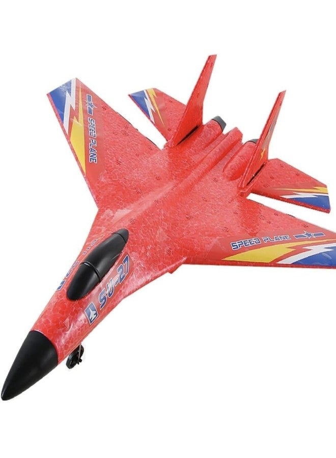 ZODAN Remote Control Plane Aircraft 2.4G Glider Easy to Fly Remote Control Fighter EPP Foam RC Aircraft with Automatic Balance Gyroscope for Adult Kids (Red) - Image 1