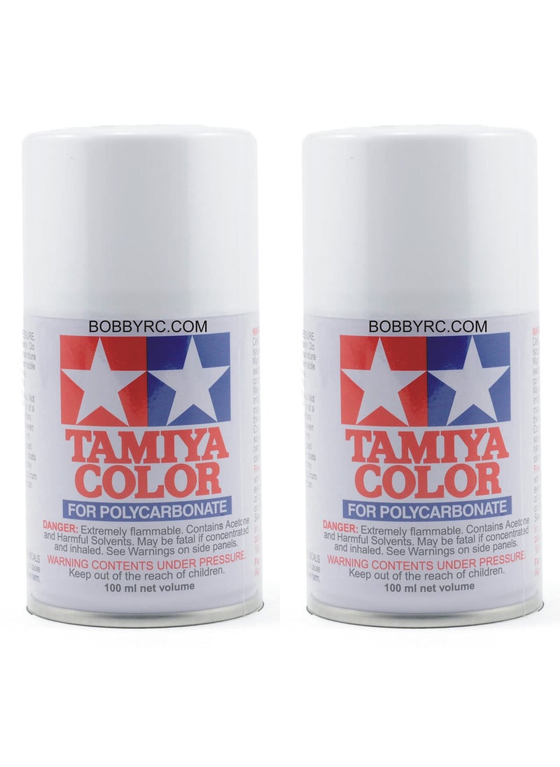 Tamiya TAMIYA 2 PACK Polycarbonate PS-1 White 100ml Spray TAM86001 RC PAINT PROLINE 