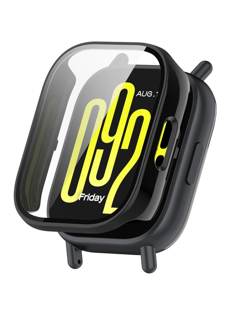 Tempered Glass Protector Case Intended for Xiaomi Redmi Watch 5 Lite Smart Watch Replacement Protective Case Cover Full-Coverage Bumper for Xiaomi Redmi Watch 5 Lite (Black) - Image 1
