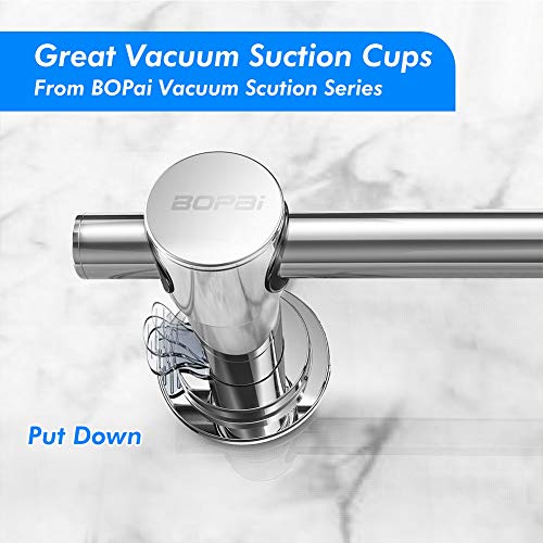 BOPai 24 inch Vacuum Suction Cup Towel Bar, Removeable Shower Mat Rod Shower Door Adhesive Towel Bar Suction Towel Rack, Premium Chrome - Image 4