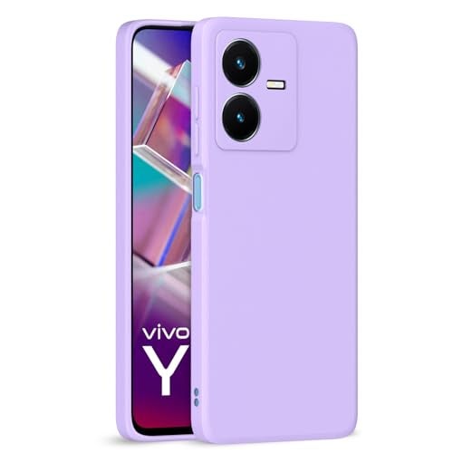 Pikkme Vivo Y22 Back Cover Soft Matte Liquid Silicone TPU | Camera Protection | Shockproof Slim Back Case for Vivo Y22 (Purple) - Image 1