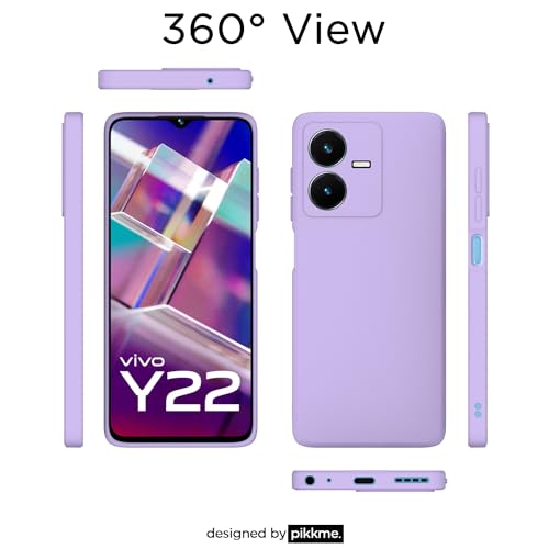 Pikkme Vivo Y22 Back Cover Soft Matte Liquid Silicone TPU | Camera Protection | Shockproof Slim Back Case for Vivo Y22 (Purple) - Image 3