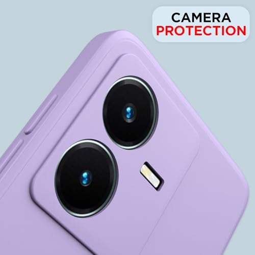 Pikkme Vivo Y22 Back Cover Soft Matte Liquid Silicone TPU | Camera Protection | Shockproof Slim Back Case for Vivo Y22 (Purple) - Image 5