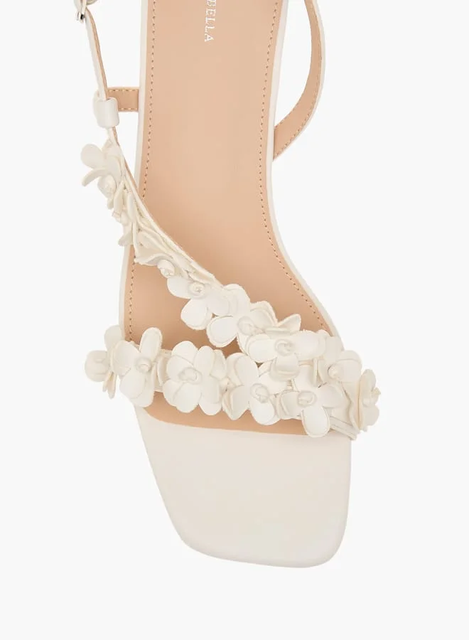 Flora Bella By Shoexpress Women Floral Embellished Slingback Shoes with Block Heels and Buckle Closure