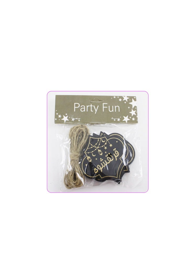 PARTY FUN - Qaranqasho Wooden Gift Tag 6Pcs PKT 7CM - Image 1