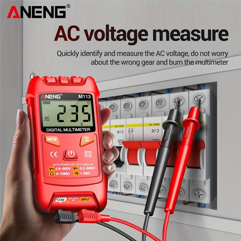 ANENG M113 مقياس متعدد رقمي أحمر فولتميتر تيار متردد/تيار مستمر أوم اختبار NCV - Image 2