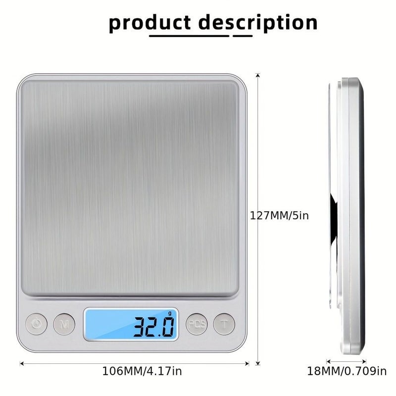 Digital Kitchen Scale For Weighing Food Jewelry And Postal Items 500g Capacity 0 01g Accuracy LCD Display - Image 2