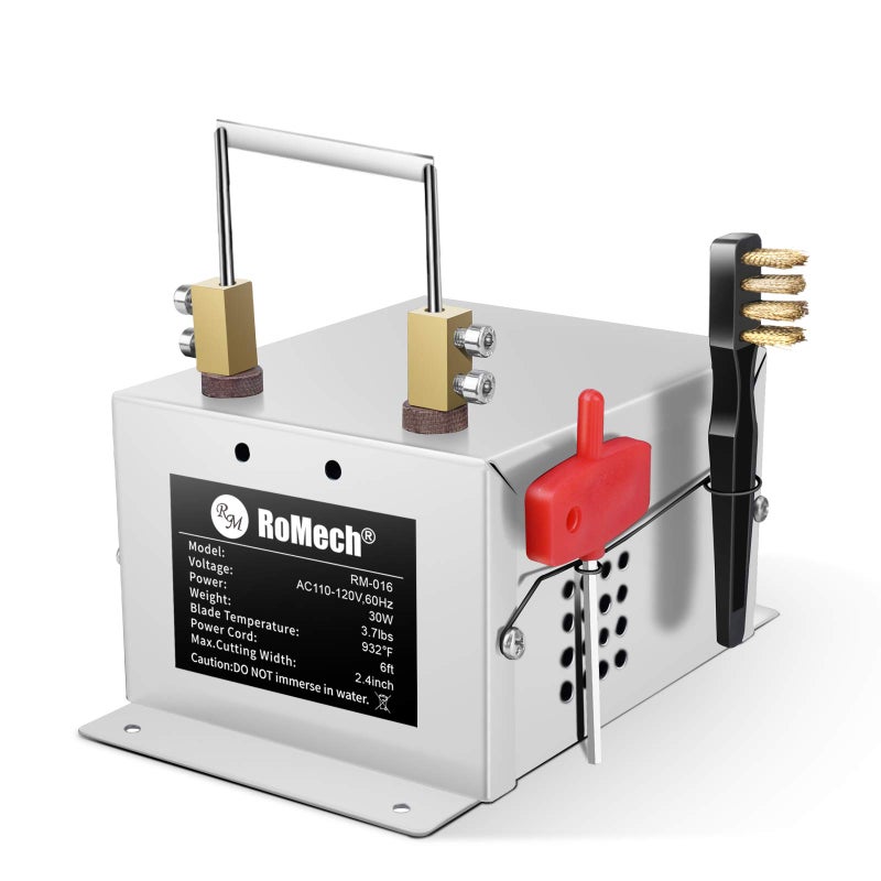 ROMECH قاطع الحبال الكهربائي ROMECH 30W، شفرة حرارية ساخنة، مجموعة أدوات قطع مثبتة على الطاولة للأقمشة الضيقة، الحبال، الأشرطة (30W، RM-016) - Image 1