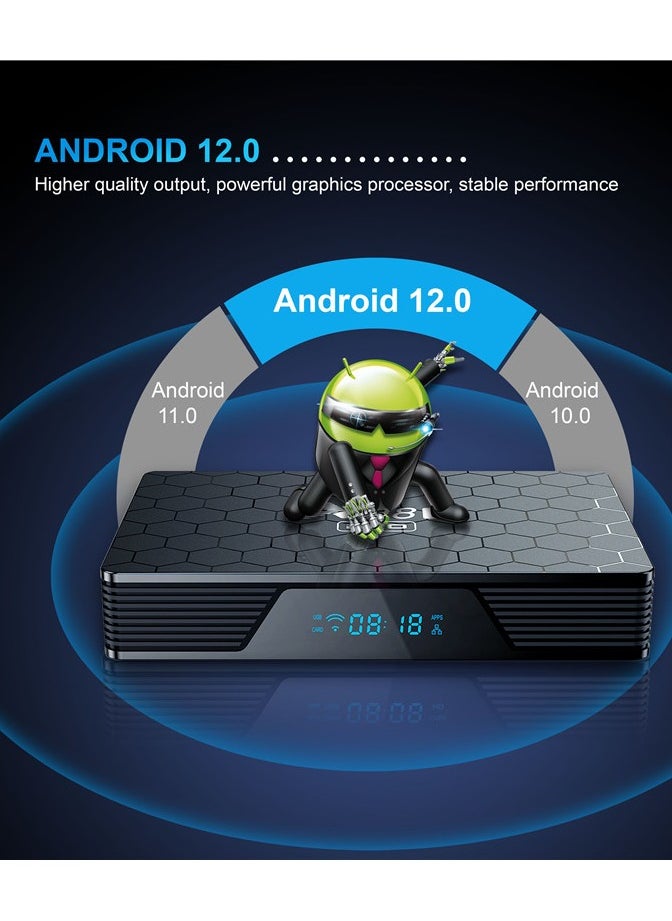 Furtey - Android 12.0 Smart TV Box Intelligent 4K Ultra HD Media Player Work with Projector, TVs & Mobile Phones Allwinner H618 Quad-Core Cortex-A53 CPU Support 2.4GHz/5GHz WiFi BT 5.0 HDMI2.0 LAN 10/100M Ethe - Image 1