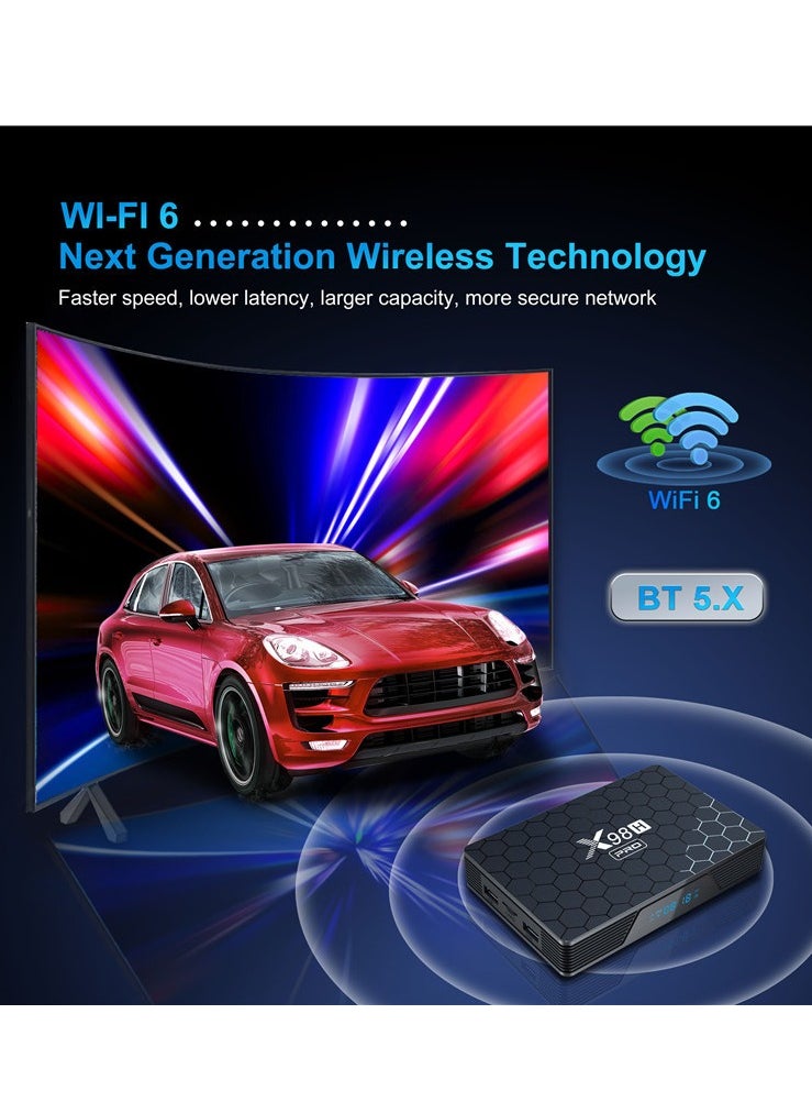 Furtey - Android 12.0 Smart TV Box Intelligent 4K Ultra HD Media Player Work with Projector, TVs & Mobile Phones Allwinner H618 Quad-Core Cortex-A53 CPU Support 2.4GHz/5GHz WiFi BT 5.0 HDMI2.0 LAN 10/100M Ethe - Image 1