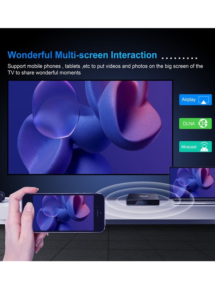 Furtey - Android 12.0 Smart TV Box Intelligent 4K Ultra HD Media Player Work with Projector, TVs & Mobile Phones Allwinner H618 Quad-Core Cortex-A53 CPU Support 2.4GHz/5GHz WiFi BT 5.0 HDMI2.0 LAN 10/100M Ethe - Image 1