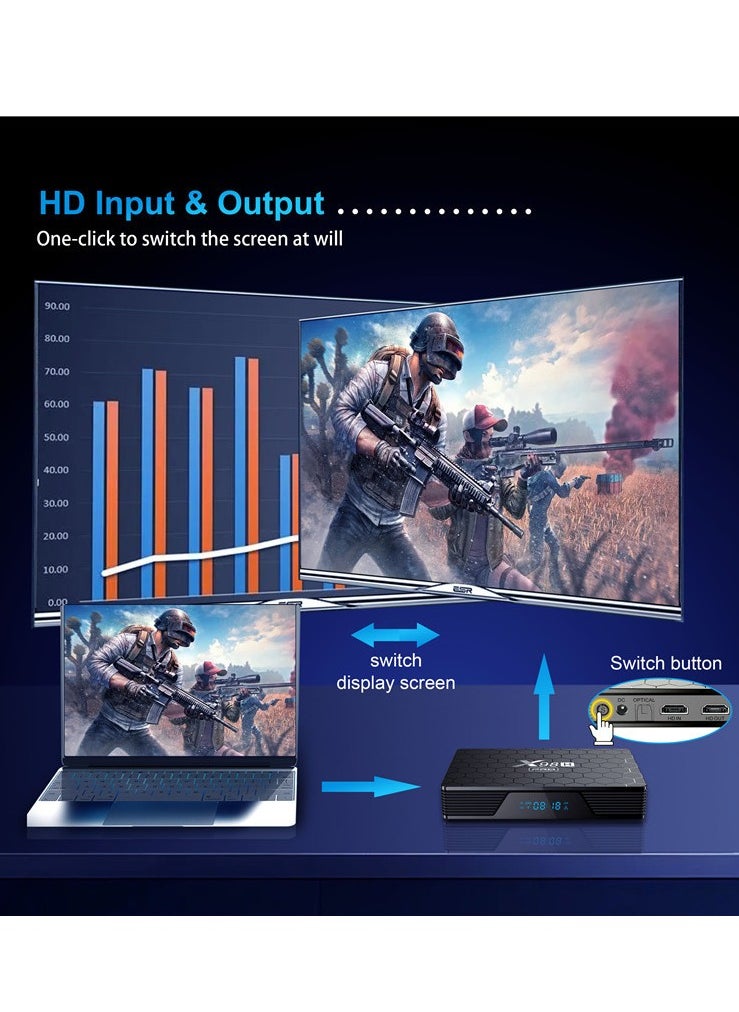 Furtey - Android 12.0 Smart TV Box Intelligent 4K Ultra HD Media Player Work with Projector, TVs & Mobile Phones Allwinner H618 Quad-Core Cortex-A53 CPU Support 2.4GHz/5GHz WiFi BT 5.0 HDMI2.0 LAN 10/100M Ethe - Image 1