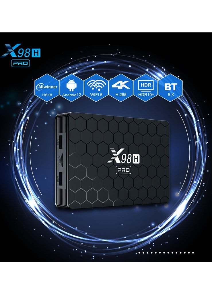 Furtey - Android 12.0 Smart TV Box Intelligent 4K Ultra HD Media Player Work with Projector, TVs & Mobile Phones Allwinner H618 Quad-Core Cortex-A53 CPU Support 2.4GHz/5GHz WiFi BT 5.0 HDMI2.0 LAN 10/100M Ethe - Image 1