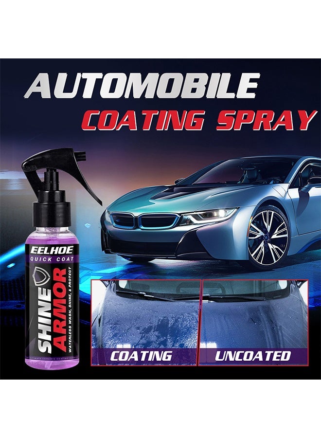 EELHOE Quick Coat, Car Ceramic Coating Spray, Plastic Parts Refurbisher, Fast Fine Scratch Repair, Car Scratch Nano Repair Spray, High Protection Crystal Coating 100ML - Image 2
