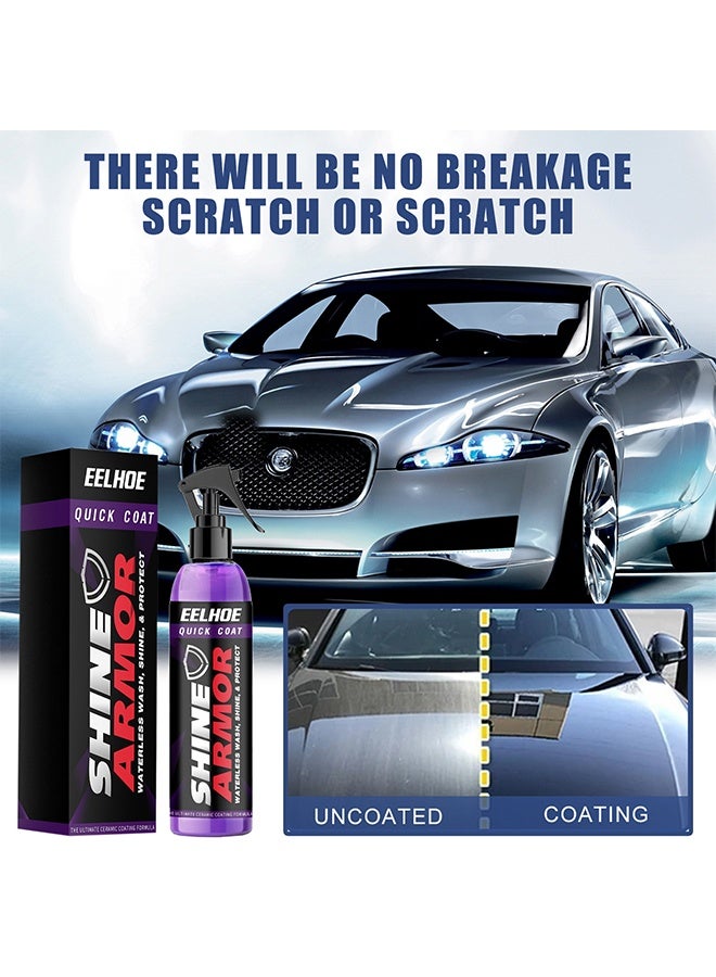EELHOE Quick Coat, Car Ceramic Coating Spray, Plastic Parts Refurbisher, Fast Fine Scratch Repair, Car Scratch Nano Repair Spray, High Protection Crystal Coating 100ML - Image 3