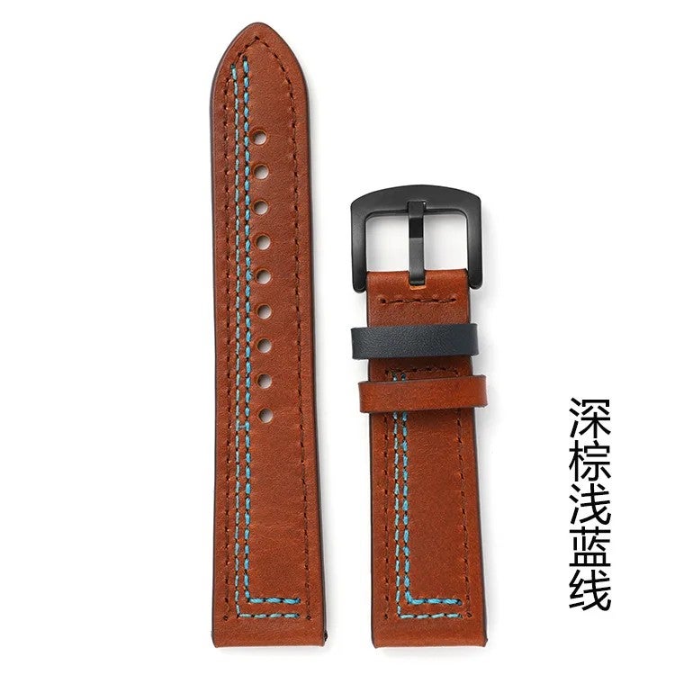 Bluejw 20mm 22mm Genuine Leather Watch Strap Replacement for Huawei GT Series Samsung Galaxy Watch Garmin Fenix & Forerunner – Durable Leather Watch Band with Quick Release - Image 1