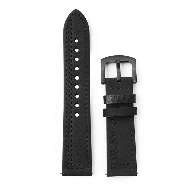 Bluejw 20mm 22mm Genuine Leather Watch Strap Replacement for Huawei GT Series Samsung Galaxy Watch Garmin Fenix & Forerunner – Durable Leather Watch Band with Quick Release - Image 2