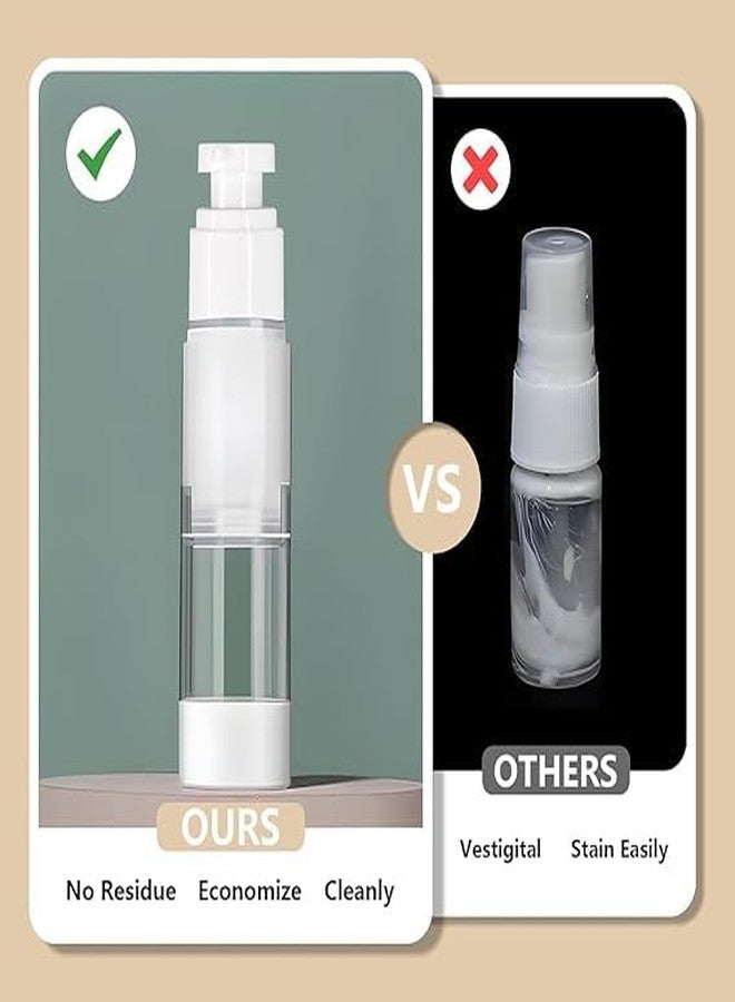 JAMBUVANTI 50 ml Clear/Transparent Airless Pump Bottle with finish Cap for Beauty Products, Makeup, Foundations, and Serums Lightweight Leak Proof and Shockproof Refillable (2) - Image 4