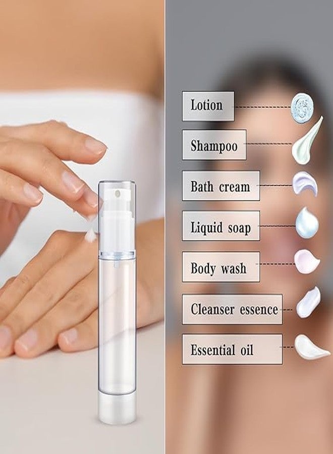 JAMBUVANTI 50 ml Clear/Transparent Airless Pump Bottle with finish Cap for Beauty Products, Makeup, Foundations, and Serums Lightweight Leak Proof and Shockproof Refillable (2) - Image 3