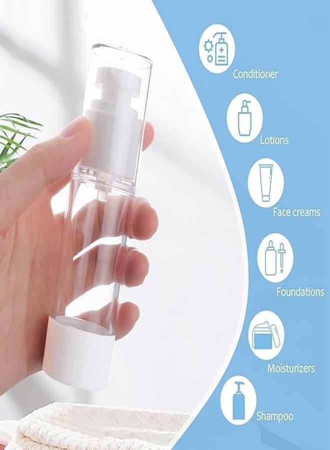 JAMBUVANTI 50 ml Clear/Transparent Airless Pump Bottle with finish Cap for Beauty Products, Makeup, Foundations, and Serums Lightweight Leak Proof and Shockproof Refillable (2) - Image 5