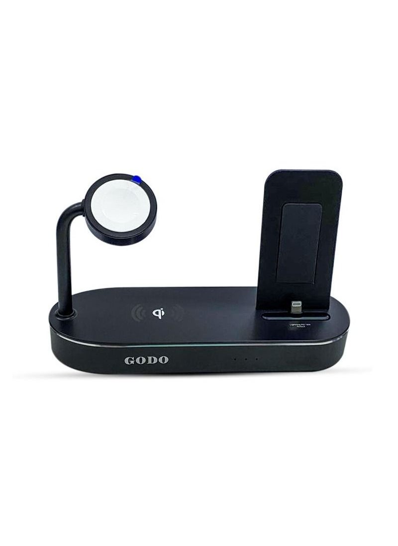 Godo - G0D0 GD-C415 Complete  Charging Dock 4 in 1 Wireless Fast Charging Dock Aluminum Output 5W Wireless 10W C94 Lightning 18W, USB-A 24W - Image 1