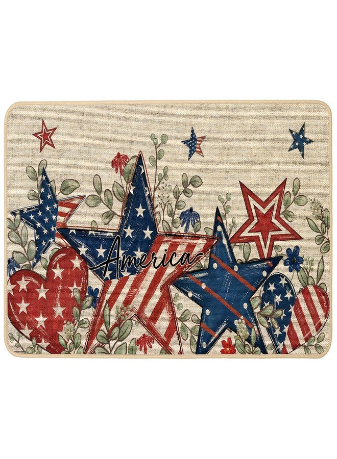 Baccessor Patriotic Doormat 17x29 Inch,Memorial Day 4th of July Independence Day Stars Door Mat Non Slip Washable Low-Profile for Floor Entrance Front Holiday Home Decor - Image 1