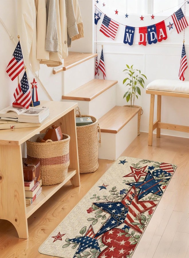 Baccessor Patriotic Doormat 17x29 Inch,Memorial Day 4th of July Independence Day Stars Door Mat Non Slip Washable Low-Profile for Floor Entrance Front Holiday Home Decor - Image 4