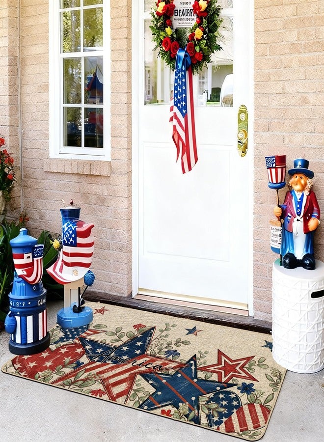 Baccessor Patriotic Doormat 17x29 Inch,Memorial Day 4th of July Independence Day Stars Door Mat Non Slip Washable Low-Profile for Floor Entrance Front Holiday Home Decor - Image 3