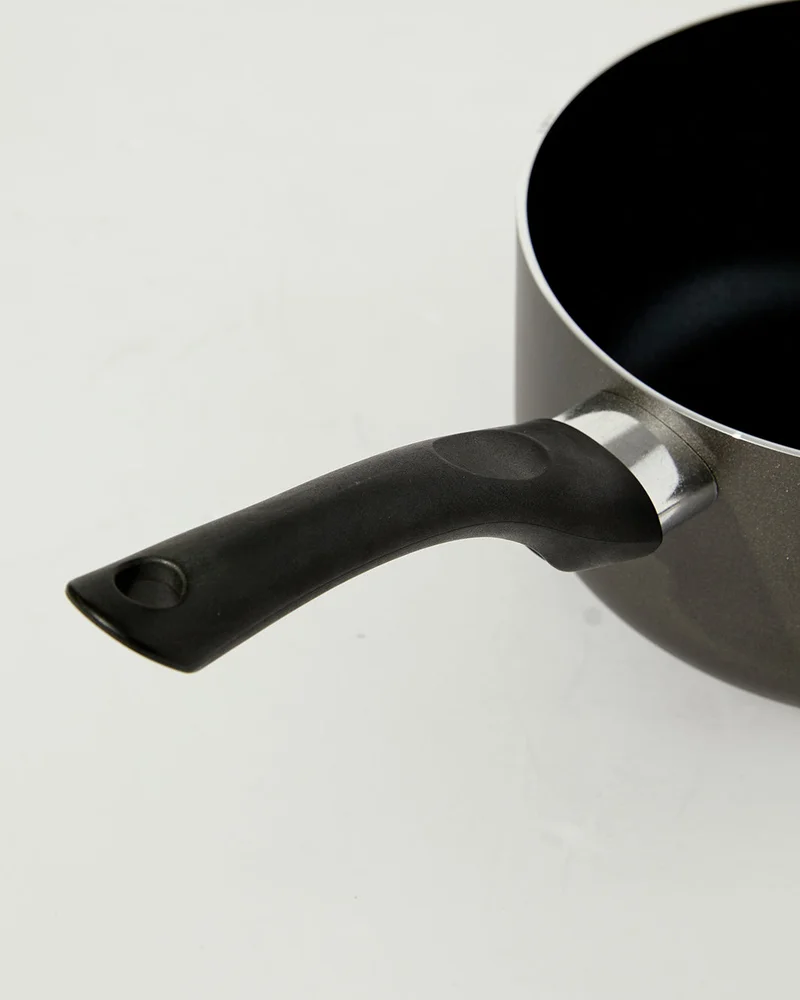REDTAG Grey Aluminum Non Stick Saucepan With Glass Lid (18Cm)