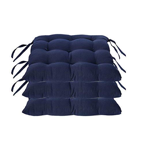 HANUMANT Microfiber Chair Cushion Seat Pad with Ties Use for Home Chair Bookstore Library Cafe Car Office 40X40cm 40CM40CM Blue 3 - Image 1