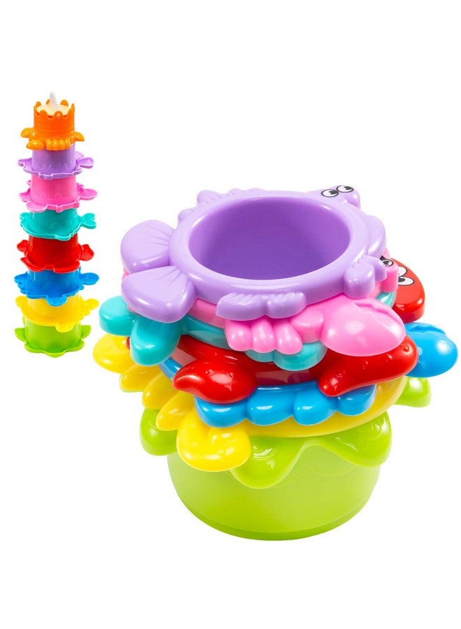 INNOCHEER Baby Bath Toys for Toddlers, Water Table Toys with Mold Free Stacking Cups, Quick Dry Organizer Net, 13 Pcs Bathtub Game, Beach and Pool Party - Image 3