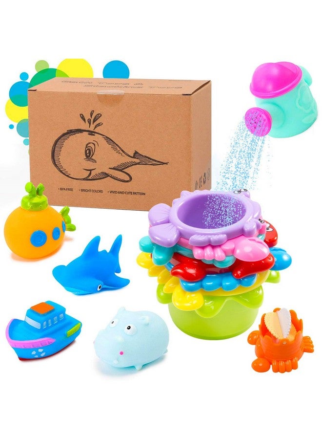 INNOCHEER Baby Bath Toys for Toddlers, Water Table Toys with Mold Free Stacking Cups, Quick Dry Organizer Net, 13 Pcs Bathtub Game, Beach and Pool Party - Image 5