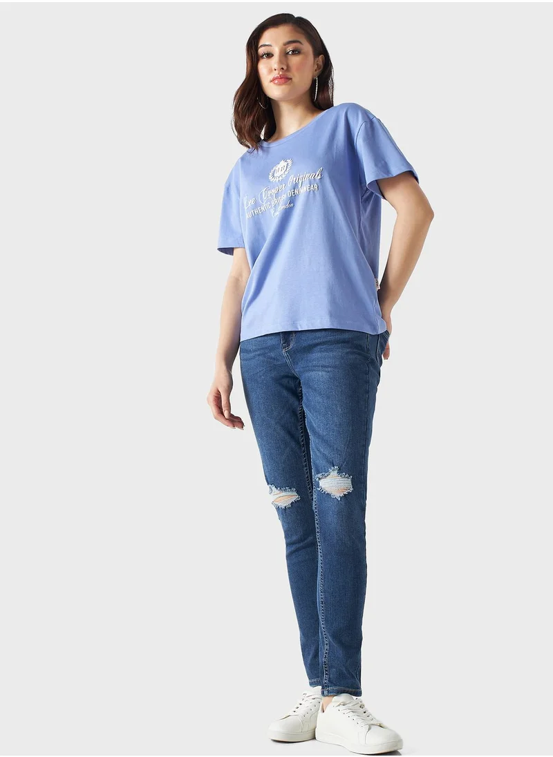 لي كوبر Crew Neck Graphic T-Shirt